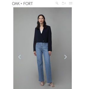OAK + FORT Straight Leg Blue Jeans